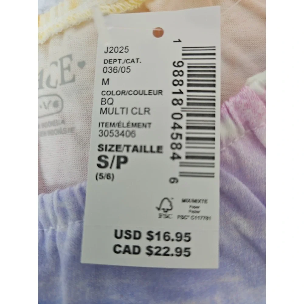 Girls Childrens Place Size Small 5-6 Tie Dye Short Sleeve Top T-Shirt New Tag